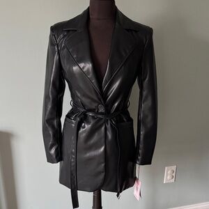 Avec Les Filles Black Faux Leather Jacket